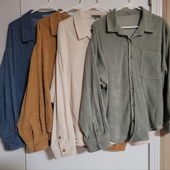 Sage Green Corduroy Button Down - Picture 6 of 6